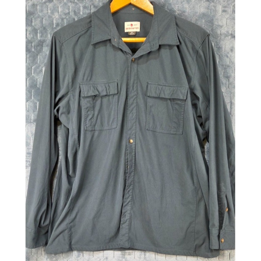 Redington Dark Gray‎ Long Sleeve Thick Polyester Shirt Button up XL
